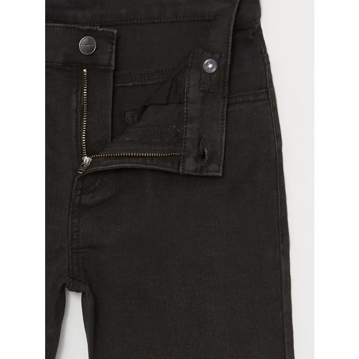 LCW Kids SİYAH Beli Ayarlanabilir Lastikli Erkek Çocuk Jean Pantolon