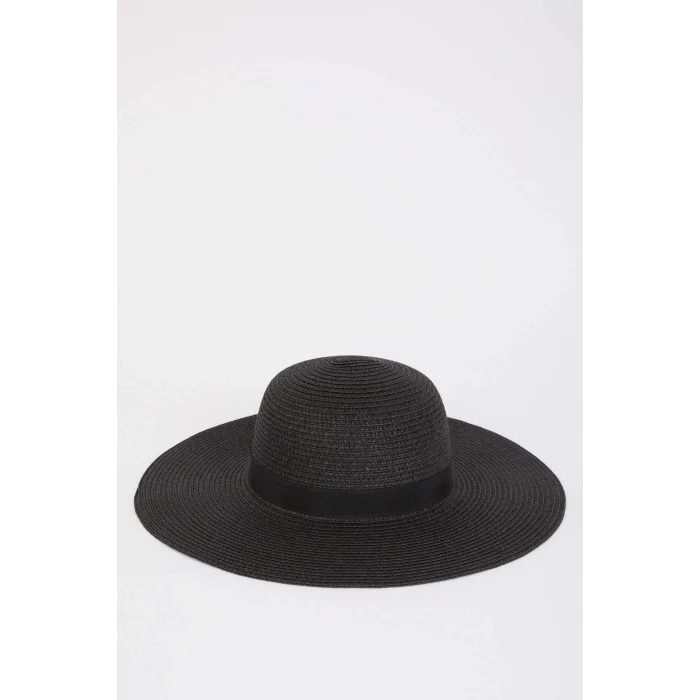 Defacto M8818 Siyah Kadın Hasır Şapka