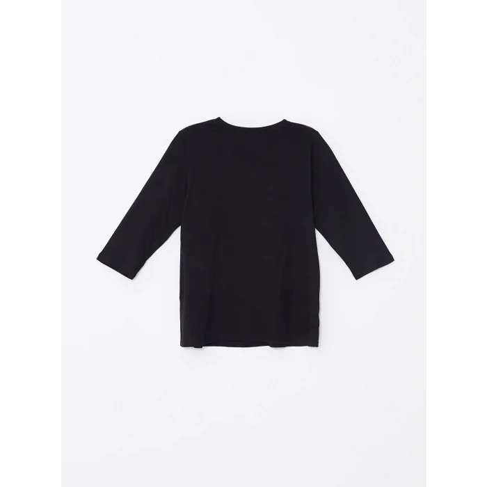 LCW Grace SİYAH Bisiklet Yaka Çiçekli Kadın Bluz