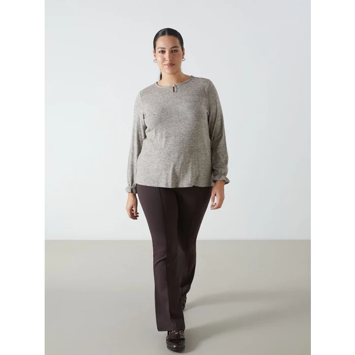 LCW Grace BEJ Bisiklet Yaka Kadın Bluz