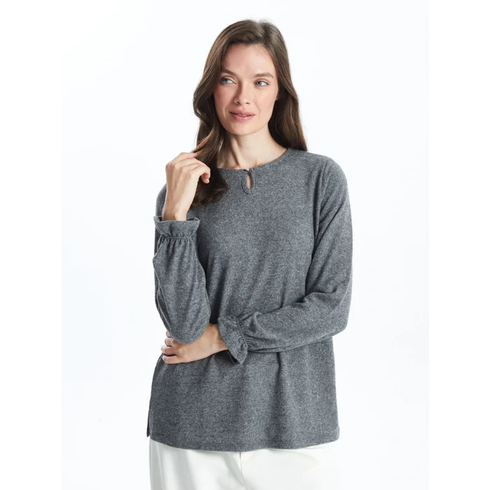 LCW Grace ANTRASİT Bisiklet Yaka Kadın Bluz