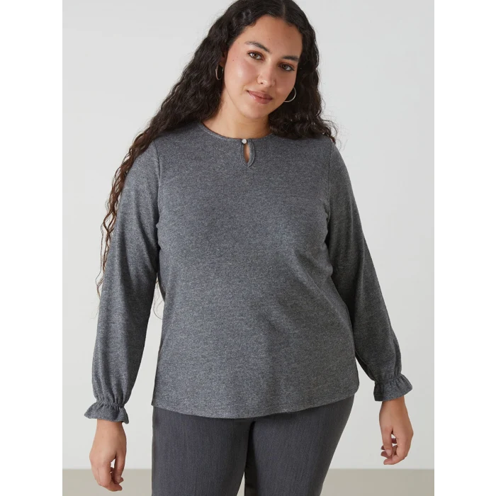 LCW Grace ANTRASİT Bisiklet Yaka Kadın Bluz