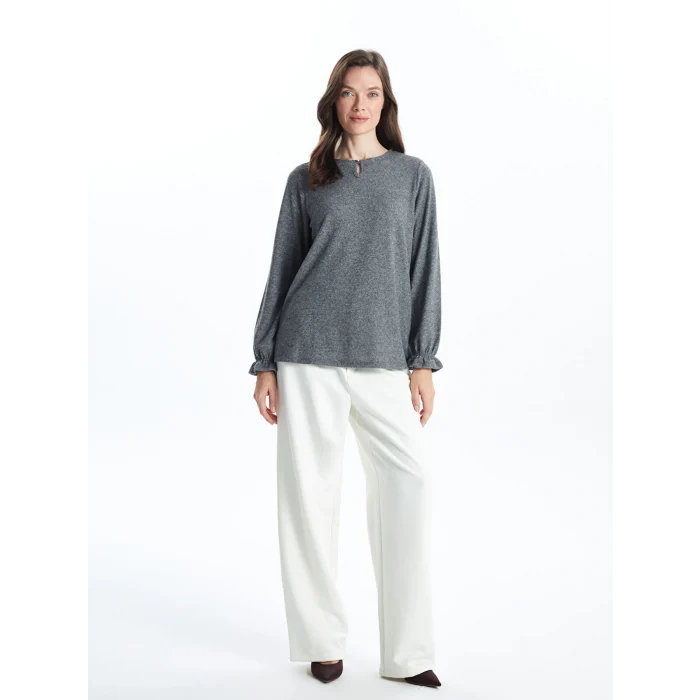 LCW Grace ANTRASİT Bisiklet Yaka Kadın Bluz