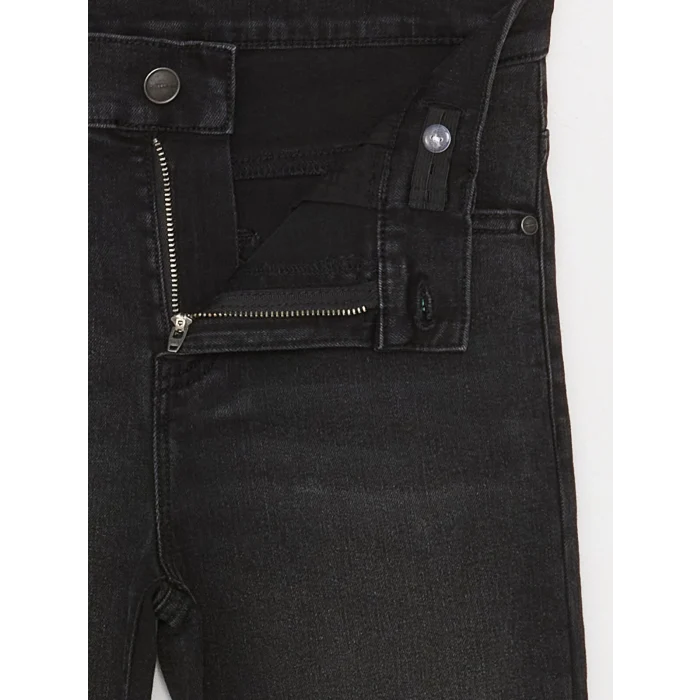 LCW Kids SİYAH Beli Ayarlanabilir Lastikli Erkek Çocuk Jean Pantolon