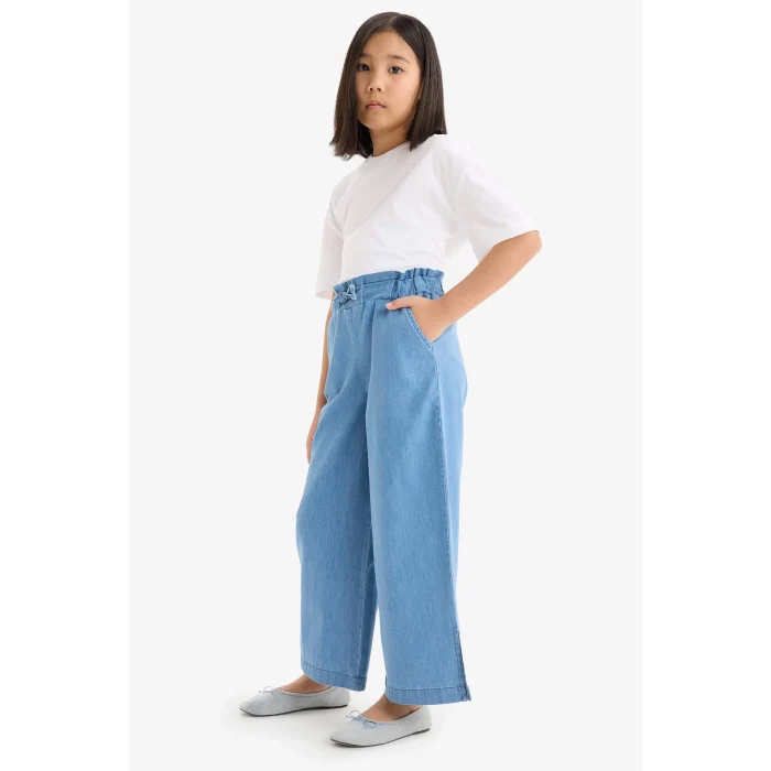 Defacto D7102 Mavi Kız Çocuk Culotte Geniş Paça Jean Pantolon