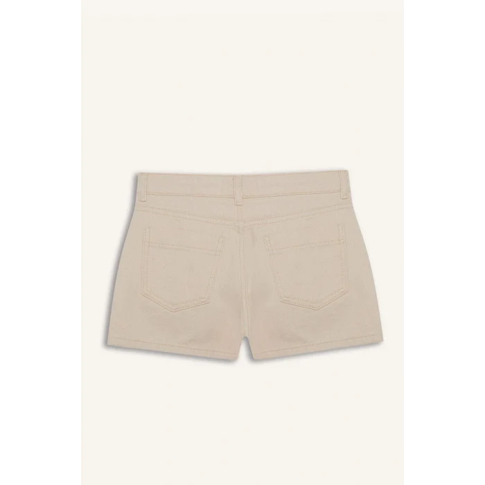 Defacto D7108 Ekru Kız Çocuk Gabardin Şort