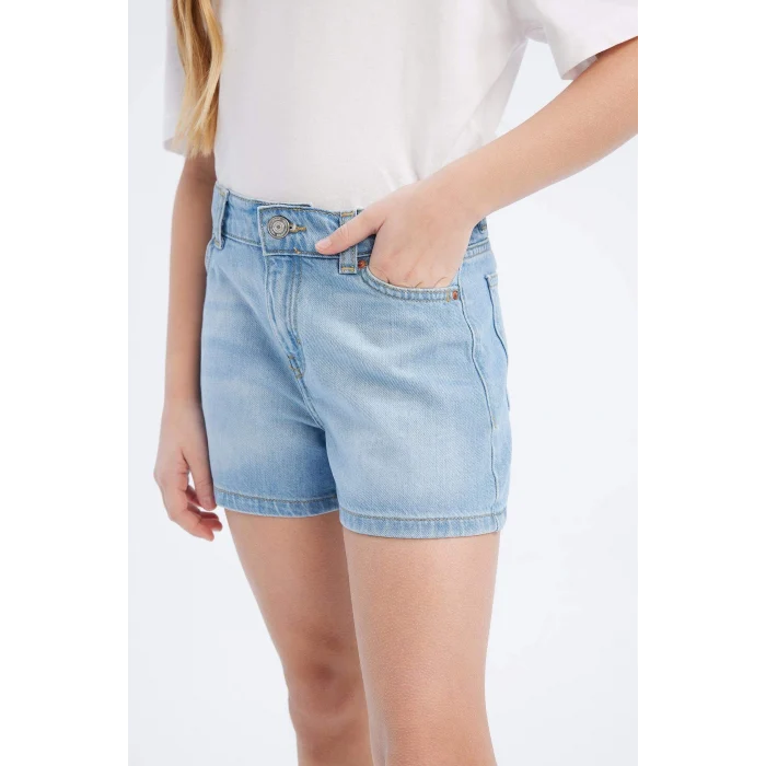 Defacto B5037 Mavi Kız Çocuk Jean Şort