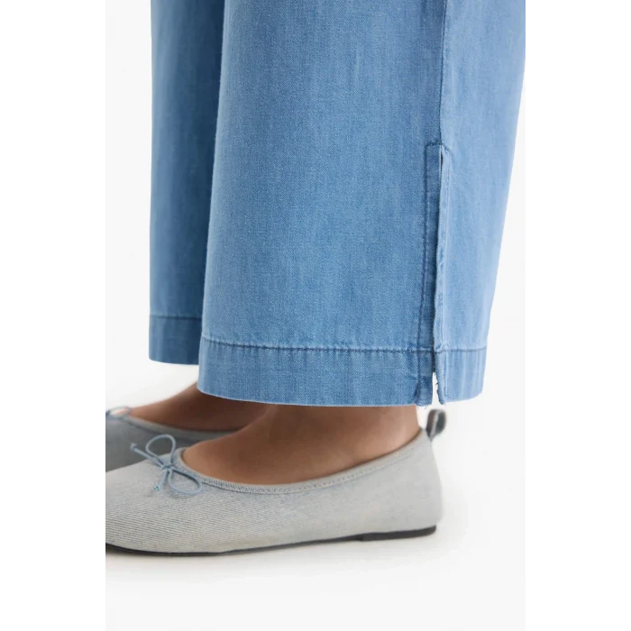 Defacto D7102 Mavi Kız Çocuk Culotte Geniş Paça Jean Pantolon