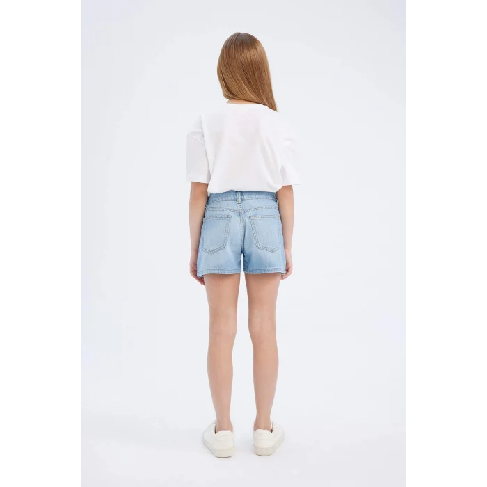 Defacto B5037 Mavi Kız Çocuk Jean Şort