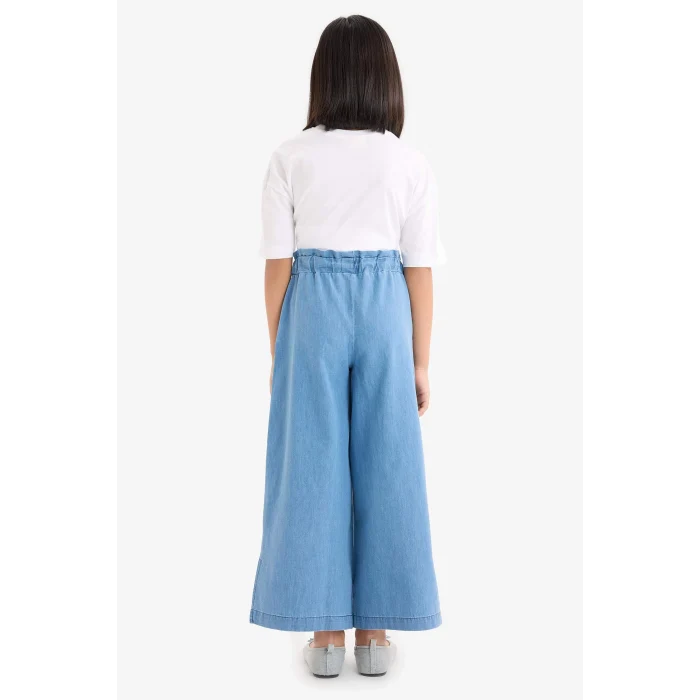Defacto D7102 Mavi Kız Çocuk Culotte Geniş Paça Jean Pantolon