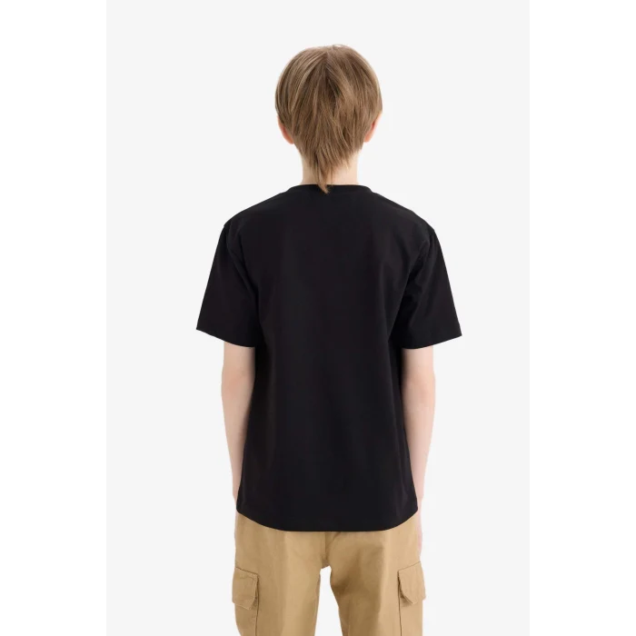 Defacto E3108 Siyah Erkek Çocuk Looney Tunes Bisiklet Yaka Kısa Kollu Tişört