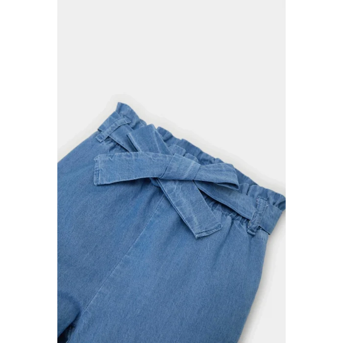 Defacto E2911 Mavi Kız Bebek Paperbag Düz Paça Jean Pantolon