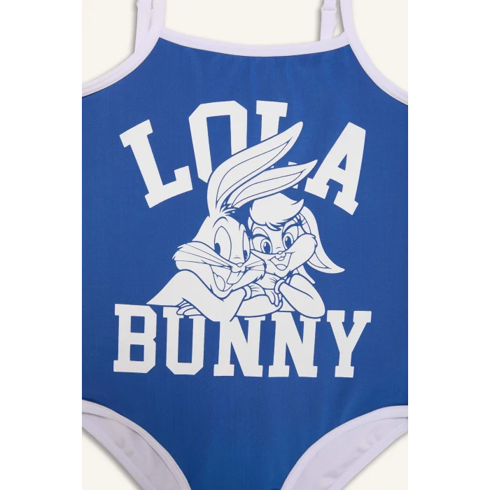 Defacto E0238 Mavi Kız Çocuk Looney Tunes Penye Mayo
