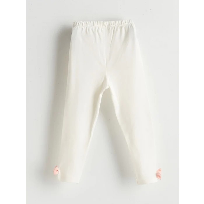 LCW baby PEMBE Bebe Yaka Nakışlı Kız Bebek Bluz ve Tayt 2li