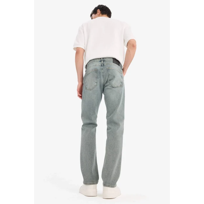 Defacto E8203 Yeşil Sergio Regular Fit Normal Kalıp Normal Bel Boru Paça Jean Pantolon