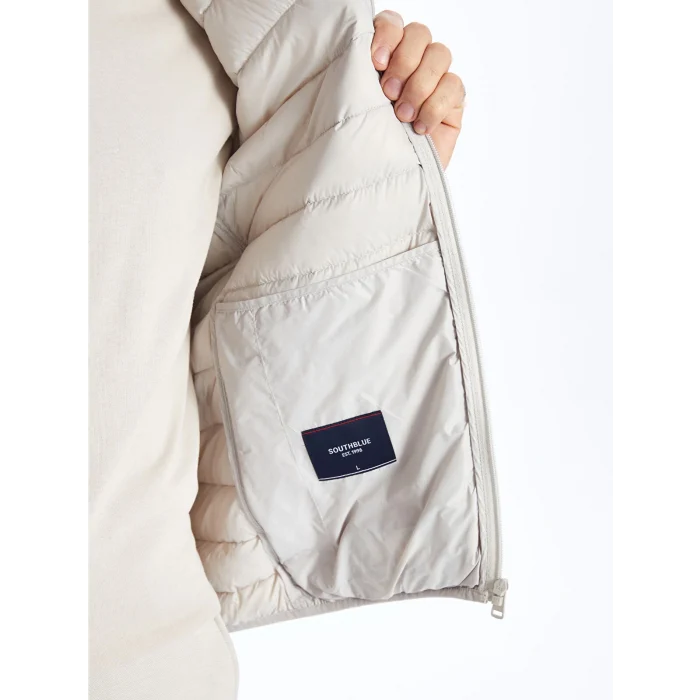 SOUTHBLUE Gri Standart Kalıp Dik Yaka Erkek Şişme Yelek