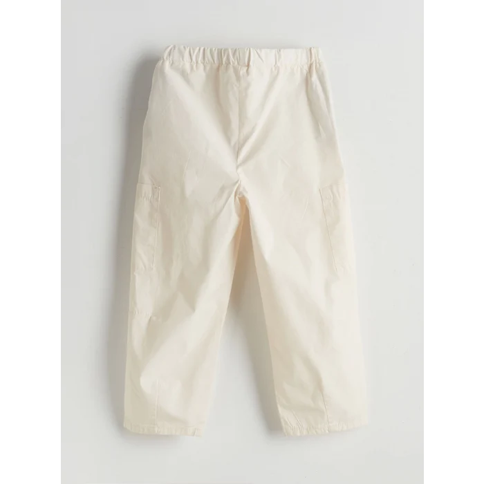 LCW Kids Ekru Beli Lastikli Kız Çocuk Pantolon
