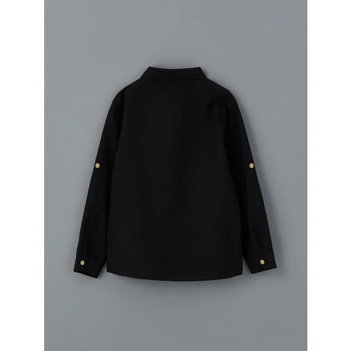 LCW Kids Siyah Poplin Erkek Çocuk Gömlek ve Pantolon 2li