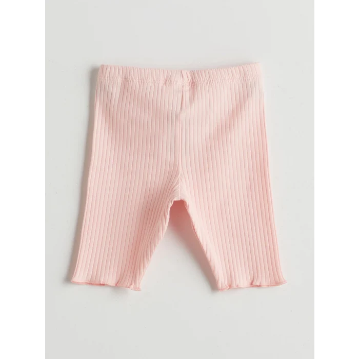 LCW baby Pembe Bisiklet Yaka Kız Bebek Bluz ve Tayt 2li