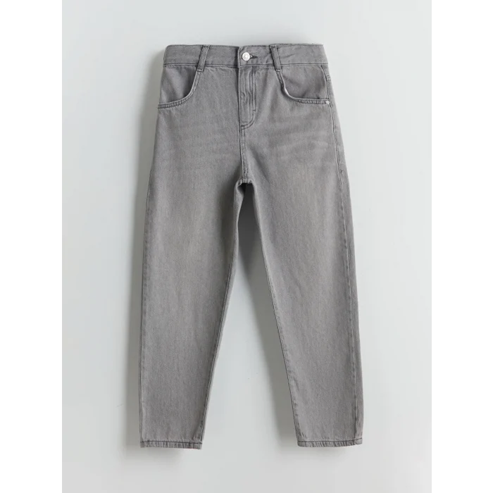 LCW Kids Gri Beli Ayarlanabilir Lastikli Erkek Çocuk Jean Pantolon