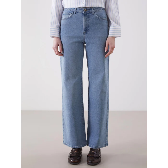 LCW Jeans Indigo Wideleg Kadın Jean Pantolon