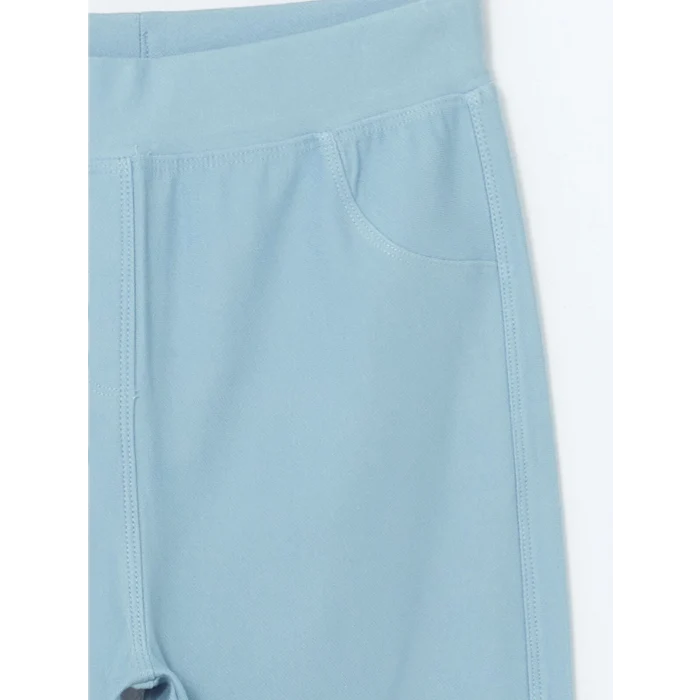 LCW Kids Mavi Beli Lastikli İspanyol Paça Kız Çocuk Tayt