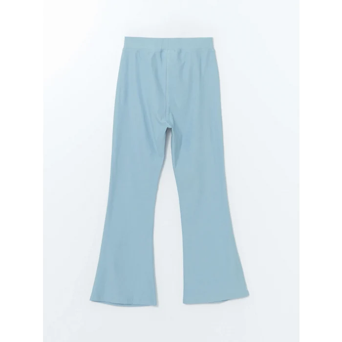 LCW Kids Mavi Beli Lastikli İspanyol Paça Kız Çocuk Tayt