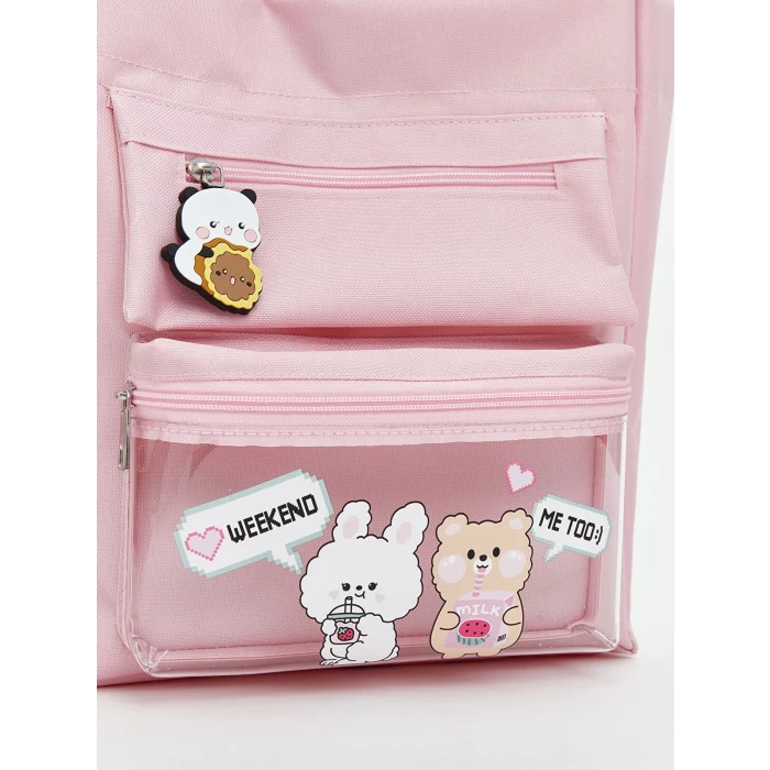 LCW ACCESSORIES Pembe Ayıcık Baskılı Kız Çocuk Omuz Çantası