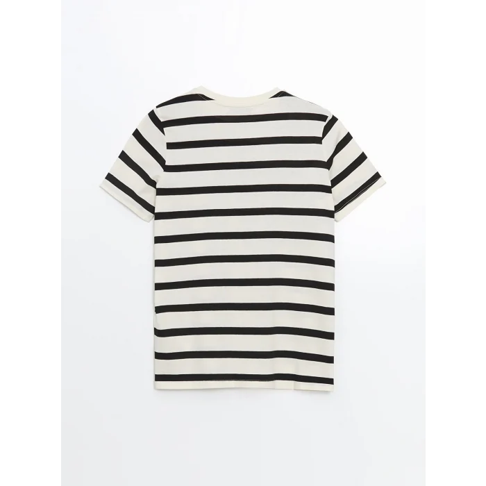 LCW Vision Bej Bisiklet Yaka California Baskılı Kadın Tişört