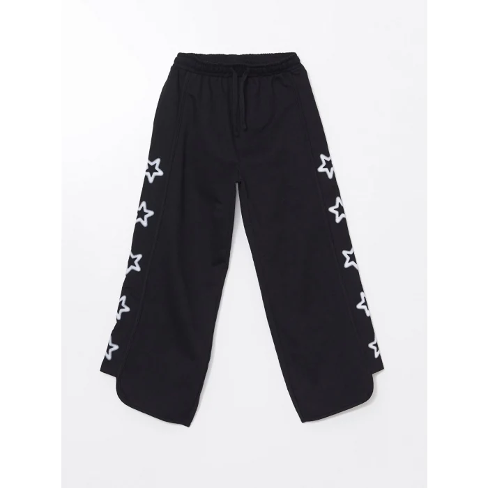 LCW Kids Siyah Beli Lastikli Kız Çocuk Eşofman Altı