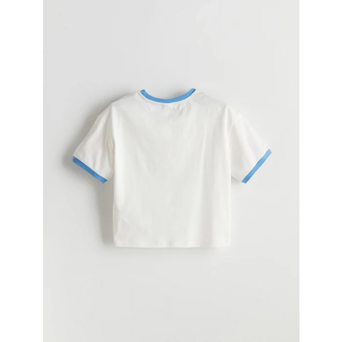 LCW Kids Ekru Bisiklet Yaka Kız Çocuk Tişört ve Şort