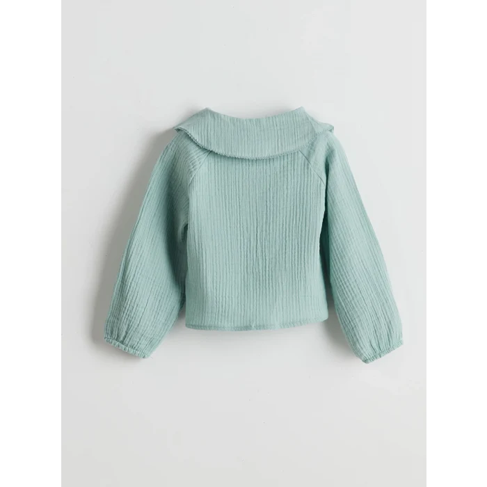 LCW Kids Yeşil Bebe Yaka Kız Çocuk Gömlek ve Pantolon 2li