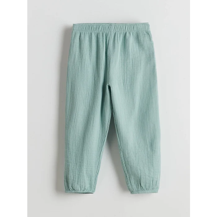 LCW Kids Yeşil Bebe Yaka Kız Çocuk Gömlek ve Pantolon 2li