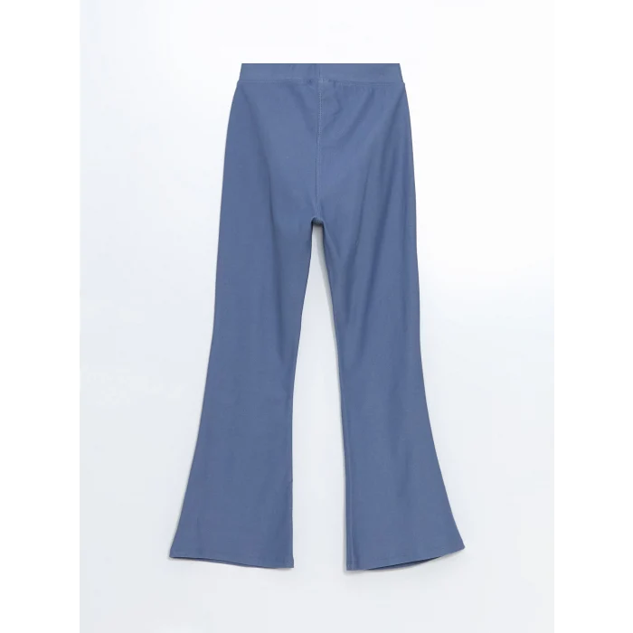 LCW Kids Lacivert Beli Lastikli İspanyol Paça Kız Çocuk Tayt