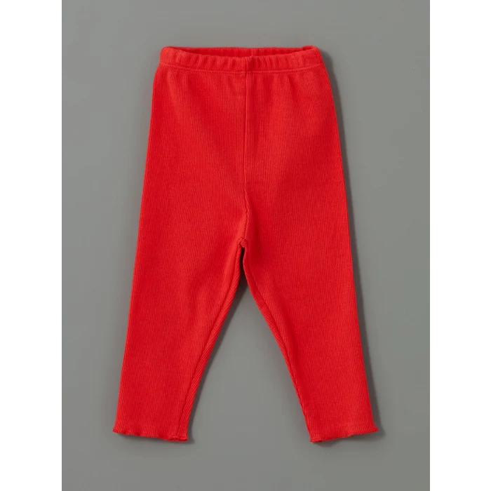 LCW baby Ekru Bisiklet Yaka Baskılı Kız Bebek Tişört ve Tayt 2li