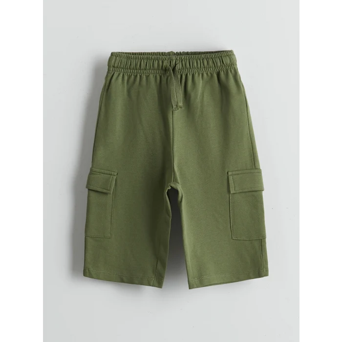 LCW Kids Bej Baskılı Erkek Çocuk Gömlek ve Şort 2li