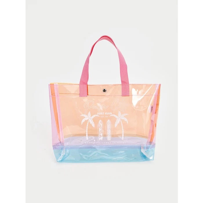 LCW ACCESSORIES Turuncu Baskılı Kız Çocuk Plaj Çantası