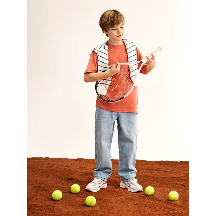 LCW Kids Indigo Beli Ayarlanabilir Lastikli Erkek Çocuk Jean Pantolon