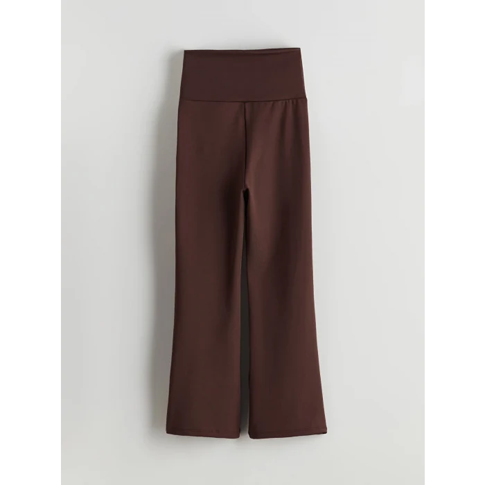 LCW Kids Kahverengi Beli Lastikli İspanyol Paça Kız Çocuk Tayt