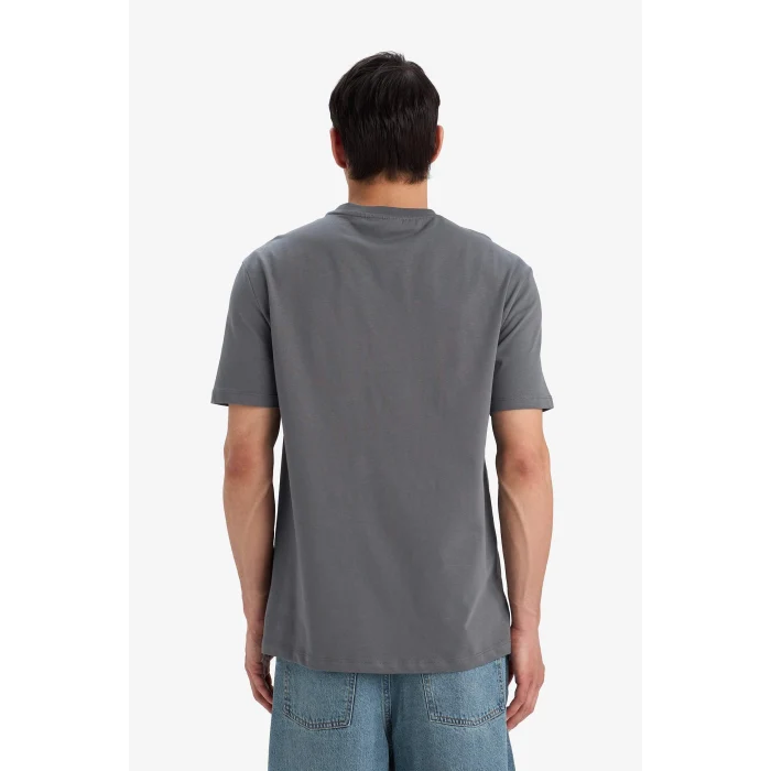 Defacto E0621 Gri %100 Pamuk Fast & Furious Regular Fit Bisiklet Yaka Kısa Kollu Tişört