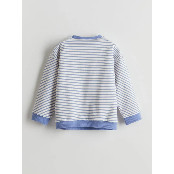 LCW baby Mor Çizgili Kız Bebek Sweatshirt ve Tayt 2li