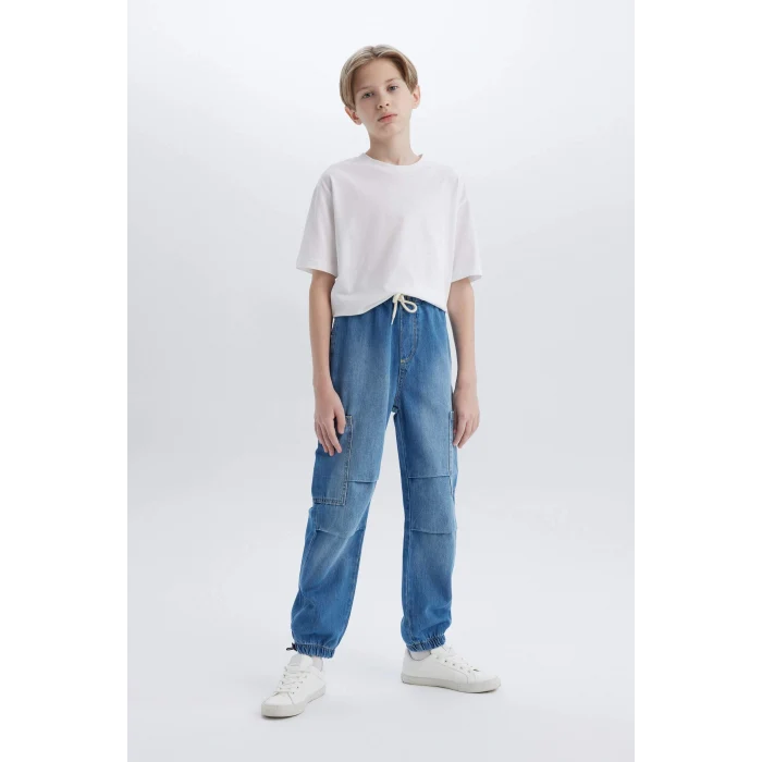 Defacto D6648 Mavi Erkek Çocuk Paraşüt Jean Pantolon