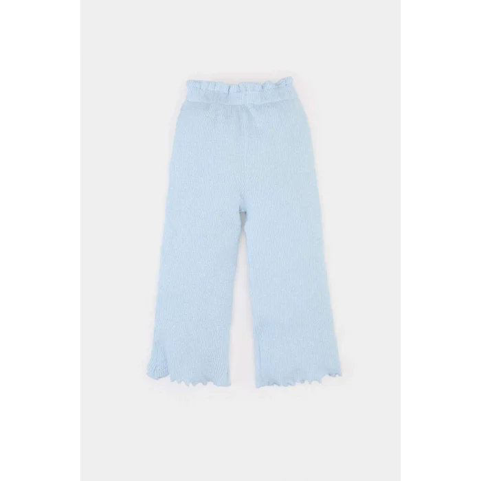 Defacto E5708 Ekru Kız Bebek 2li Takım Çiçekli Müslin Uzun Kollu Bluz Beli Lastikli Geniş Bol Paça Pantolon