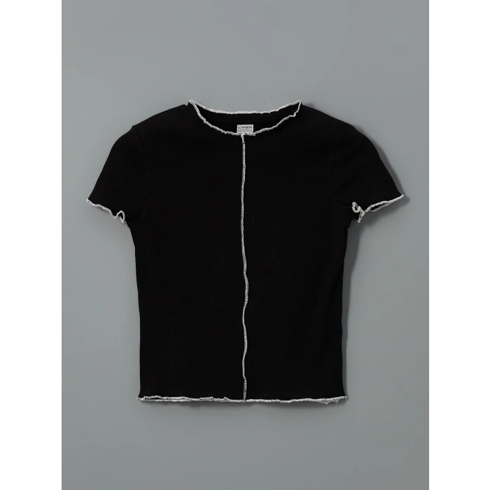 LCW Kids Ekru Bisiklet Yaka Kız Çocuk Crop Tişört 2li