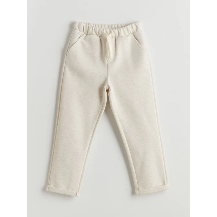 LCW Kids Ekru Beli Lastikli Erkek Çocuk Jogger Eşofman Alt