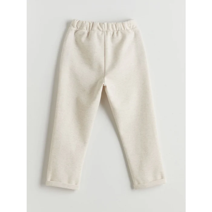 LCW Kids Ekru Beli Lastikli Erkek Çocuk Jogger Eşofman Alt