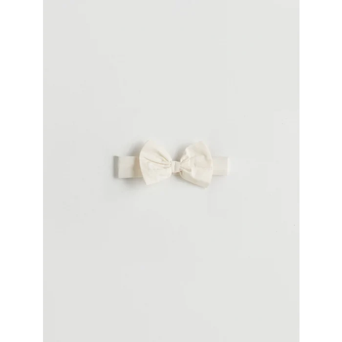 LCW baby Ekru Poplin Kız Bebek Elbise ve Saç Bandı 2li