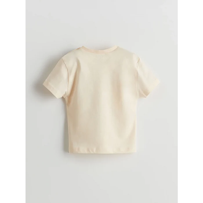 LCW baby Bej Dinazor Baskılı Erkek Bebek Tişört ve Pantolon 2li