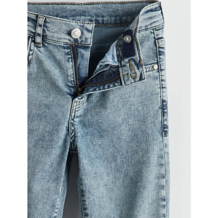 LCW Kids Indigo Beli Ayarlanabilir Lastikli Erkek Çocuk Jean Pantolon