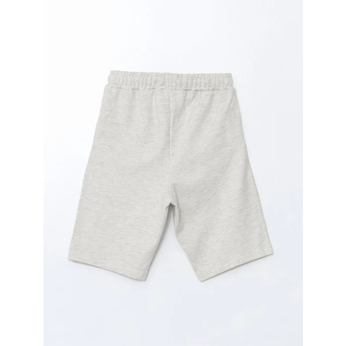 LCW Kids Beyaz Bisiklet Yaka Baskılı Erkek Çocuk Tişört ve Şort 2li